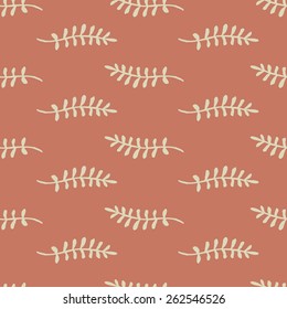 Hand-drawn forest elements background. Seamless pattern