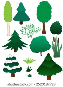 Conjunto de Coleta de Elementos da Floresta Desenhado à Mão