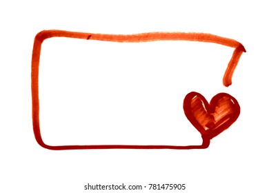 Handdrawn frame with a heart. Vector illustration