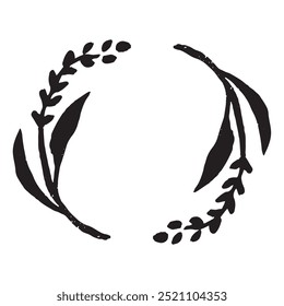 Hand-drawn frame illustration of rice