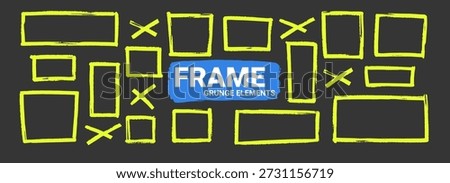 Hand-drawn frame with marker lines and rough sketch borders. Vector rectangular box with doodle strokes, perfect for artistic design templates. Vector illustration.