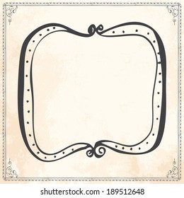 handdrawn frame new striking nails drawn cartoon edge vector design useful for any project where a feel of human touch is requireds and design elements handdrawn frame line classical nails edge drawn