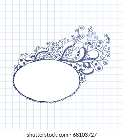 hand-drawn frame on lined paper