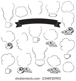 Hand-drawn Frame Set Representing Steam.