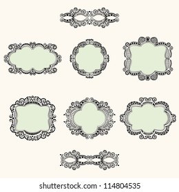 Set Vintage Frame Design Elements Stock Vector (Royalty Free) 86898148 ...