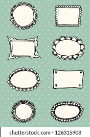 Hand-drawn frames retro background
