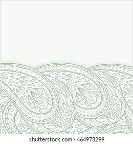 Hand-drawn frame-style paisley.