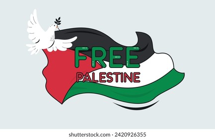 Hand-drawn free Palestine's lives matter. Concept of Freedom and Peace Illustration.