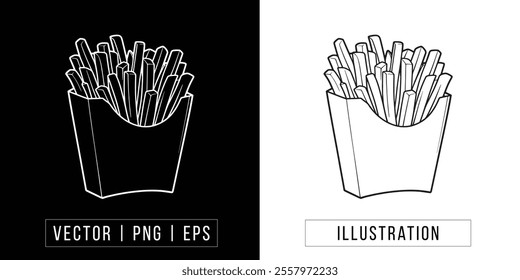 Hand-Drawn French Fries Sketch Illustration - Vector, PNG Download