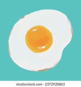 Hand-drawn fried egg illustration (with background)