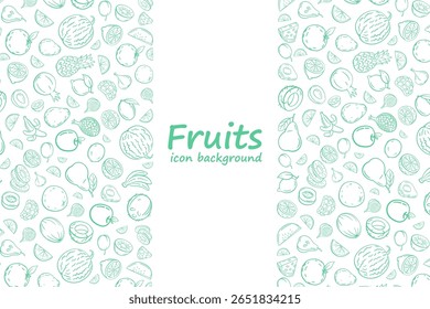 Hand-Drawn Fruits Icons Pattern with Minimalist Design

