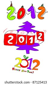 hand-drawn funny New Year's.