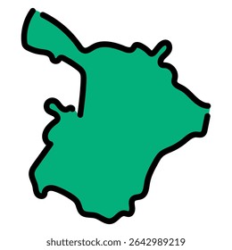 Vetor Ganja desenhado à mão, ideal para mapas e apresentações.