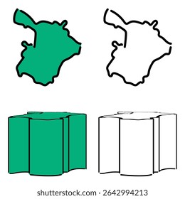 Vetor Ganja desenhado à mão, ideal para mapas e apresentações.