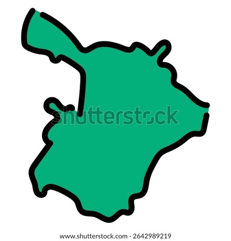 Hand-drawn Ganja vector, ideal for maps and presentations.
