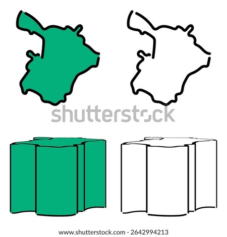 Hand-drawn Ganja vector, ideal for maps and presentations.