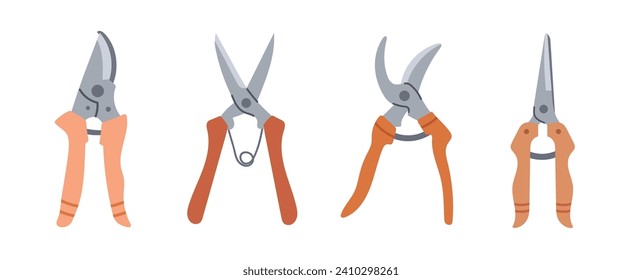 Hand-drawn garden shears. Vector illustration