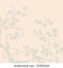 Hand-drawn gentle leaf and branch background. Perfect for your design.