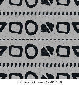 Hand-drawn geometric seamless pattern