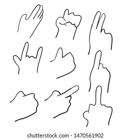 handdrawn gesturing hand illustration doodle cartoon style