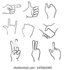 handdrawn gesturing hand illustration doodle cartoon style