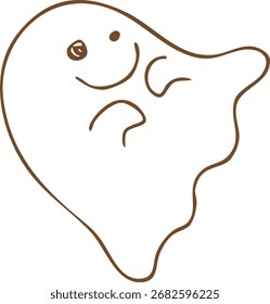 Ilustrações fantasma desenhadas à mão para Halloween