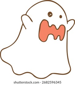 Ilustraciones de fantasma dibujadas a mano para Halloween
