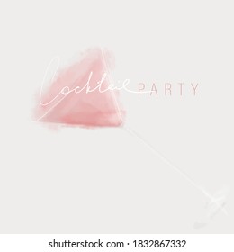 Hand-drawn glass of alcoholic drink. Vector