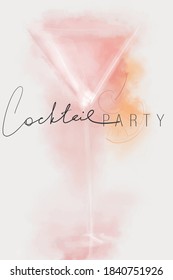 Hand-drawn glass of alcoholic drink. Vector