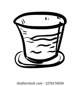 Handdrawn glass doodle icon. Hand drawn black sketch. Sign symbol. Decoration element. White background. Isolated. Flat design. Vector illustration.