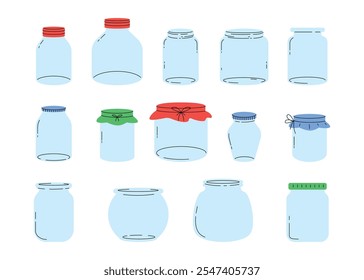 Handdrawn Glass Jar Illustration, Flat Jar