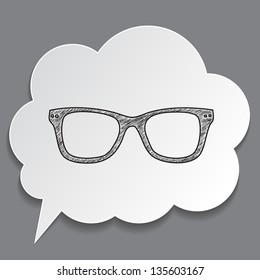 Hand-drawn Glasses In Dream Bubble Isolated