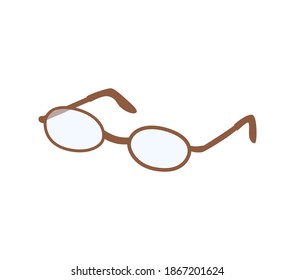 Hand-drawn glasses on a white background. Vector illustration in a trendy style.