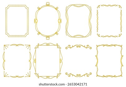 Hand-drawn Gold Decorative Frames Set (vector)