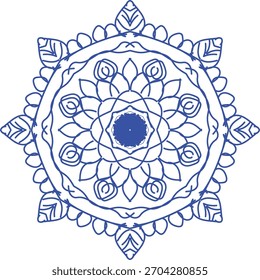 mandala de ouro desenhado à mão usando vetor