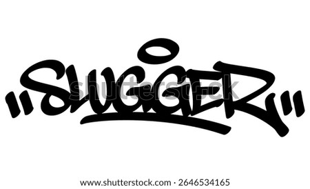 Hand-drawn graffiti tag of 