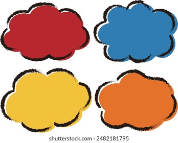 Globos pintados a mano con un toque de lápiz, conjunto de cuatro colores