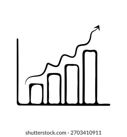 Gráfico gráfico dibujado a mano Símbolos de icono de negocio Ventas Logo