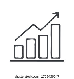 Gráfico gráfico dibujado a mano Símbolos de icono de negocio Ventas Logo