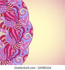 Hand-drawn graph vector floral background. Design templates elements.