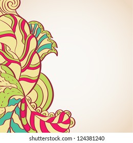 Hand-drawn graph vector floral background. Design templates elements.
