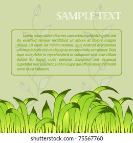 Hand-drawn grass background with text-space