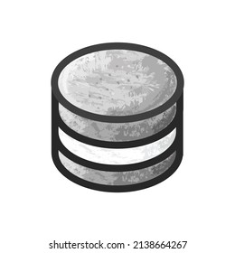 Hand-drawn gray macaron chalk on the white background. Vector illustration. 