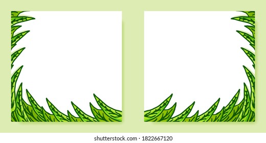 hand-drawn green grass frame border against a white background, perfect for text or decorative purposes. Ideal for nature-themed designs, adding a whimsical touch to visual