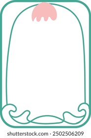 Hand-drawn green ornament inspired by Art Nouveau and Art Deco Victorian styles, refined and elegant, delivered in vector format.