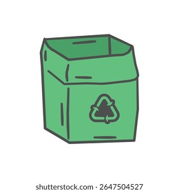 Icône de gribouillage de style Cartoon Recycling Boc