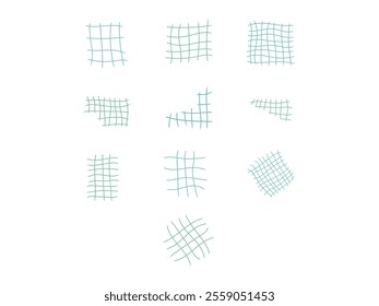 Handdrawn Grid Line Element Set