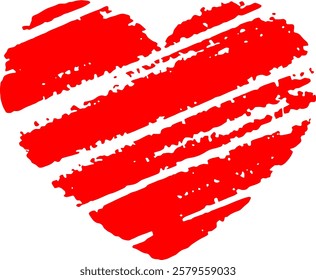 "Hand-drawn grunge heart with a distressed red finish, great for Valentine’s Day themes."