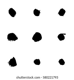 Hand-drawn grunge pattern with a dry brush using black ink. Seamless pattern made of geometric shapes, strokes and spots. Vector background can be used in printing, fabric, packaging, fashion, wraping