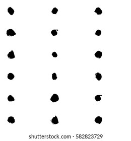 Hand-drawn grunge pattern with a dry brush using black ink. Seamless pattern made of geometric shapes, strokes and spots. Vector background can be used in printing, fabric, packaging, fashion, wraping